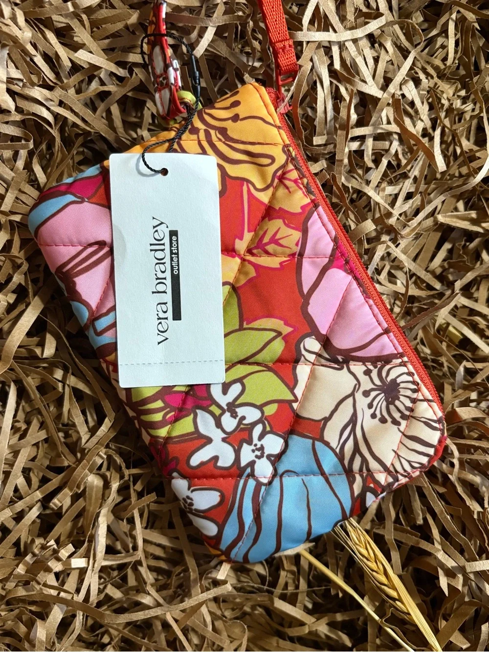 Vera Bradley Floral Quilted Wristlet - Red, Pink, Blue, Green, Yellow